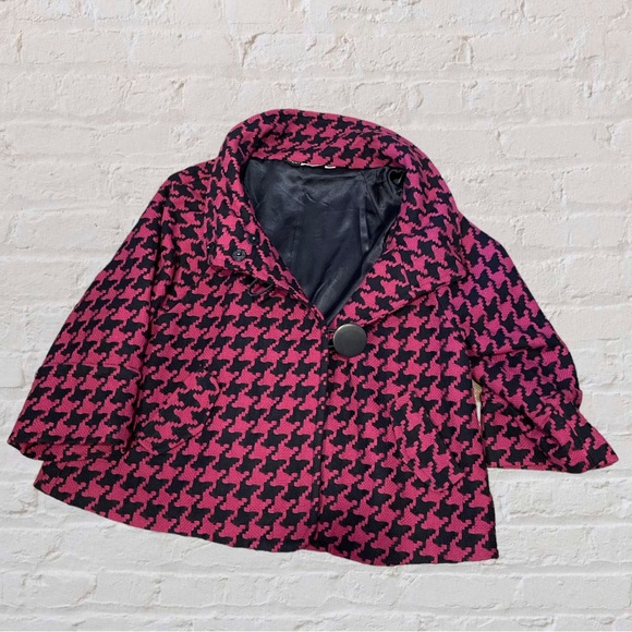 Simply. Chloe Dao Houndstooth Crop Swing Jacket - Picture 3 of 6